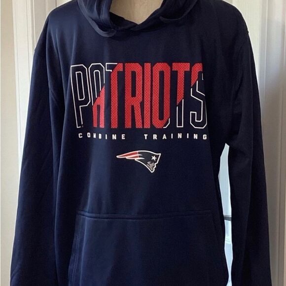 NFL Sweatshirt Hoodie Men's Size Large Navy New England Patriots Team Apparel - Picture 4 of 10